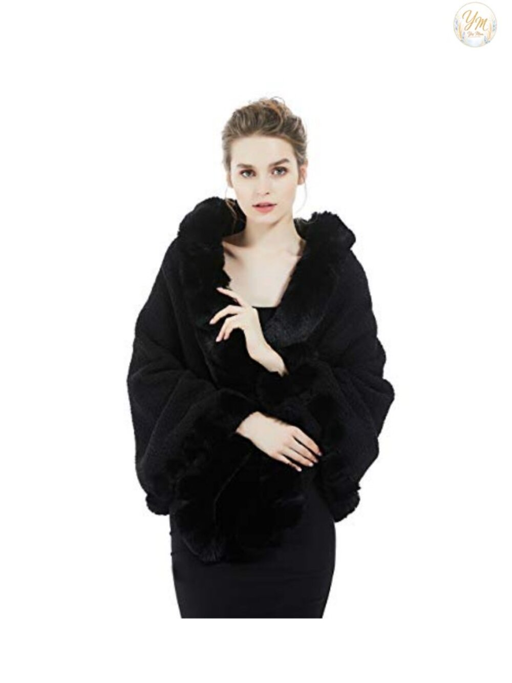 Faux Fur Bridal Shawl Cape Wedding Shrug for Women